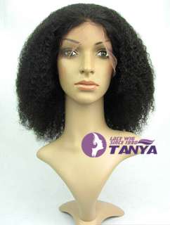 20 Afro Curl Full Lace Wig 100% Indian Remy Human Hair curls top 