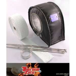   Downpipe Exhaust Wrap and Stainless Ties   Black   Thermal Zero