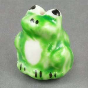  20mm Green Frog Porcelain Bead Arts, Crafts & Sewing