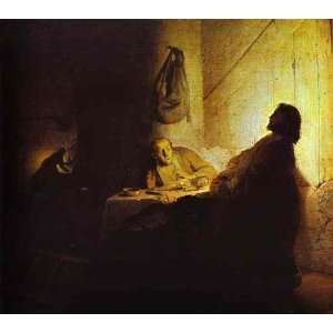  Oil Painting Pilgrims at Emmaus Rembrandt van Rijn Hand 