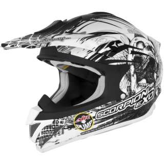 Scorpion VX 34 Scream Offroad Helmet Black White Medium  