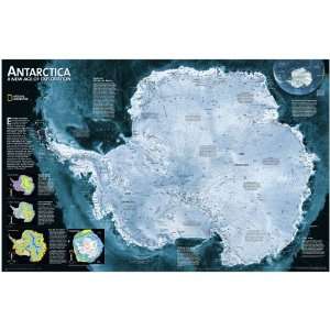   Geographic Antarctica Satellite Map, Laminated