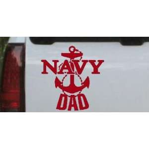 Red 10in X 10.0in    Navy Dad Military Car Window Wall Laptop Decal 