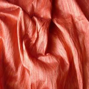  42 Wide Coral Orange Handloom Khadi Silk   Poly Silk 