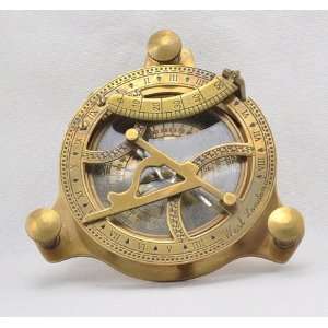  Antique maritime brass Sundial Compass Nautical FL West 