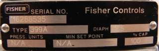 Fisher Pressure Reducing Regulator 1 399A 161  