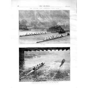 1872 Oxford Cambridge Boat Race Hammersmith Bridge