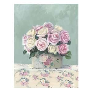  Mary Kay Crowley Vintage Hat Box of Pink Roses Wall 