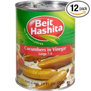 Beit Hashita Cucumbers in Vinegar Large, 7 9 Count, 19 Ounce (Pack of 