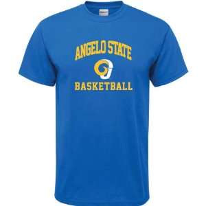 Angelo State Rams Royal Blue Basketball Arch T Shirt