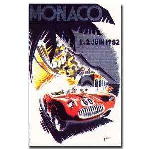  Monaco 1952 by George Ham Gallery Wrapped 18x24 Canvas Art 