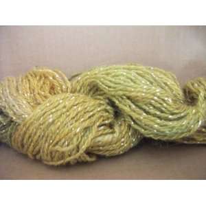  Green Yellow Wool metallic fancy sparkle yarn Arts 