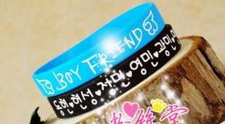   Friend Boyfriend I Love BF Fans Jelly Wrist Band Bracelet #023  