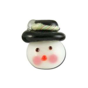   Head with Black Top Hat Glass Lampwork Beads Arts, Crafts & Sewing