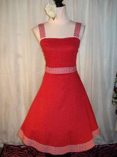   Ruby Rox Red & White Polka Dot Sun Dress Pinup Rockabilly 3  