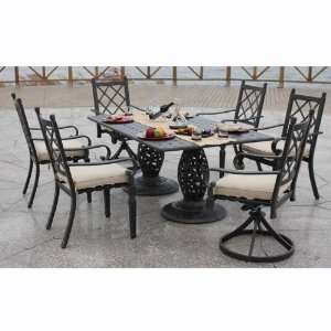  Annibale 7 Piece Outdoor Dining Set with 6 Cushions Patio 