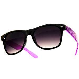  Black & Hot Pink Zebra Two Tone Dark Wayfarer Sunglasses 