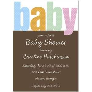  Baby Polka Dots Baby Shower Invitations 