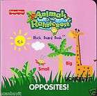 OPPOSITES 5x 5 Fisher Price Animals of the Rainforest Block Board 