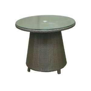   Melrose Wicker 32 Round Glass Patio Chat Table Patio, Lawn & Garden