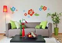 Vinyl Wall Art Decal   Hawaiian Hibiscus Flower Group  