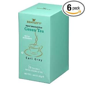 Bentleys Earl Grey Flavored Hand Selected Pure Chinese Green Tea, 24 