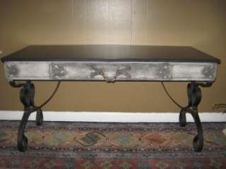 Unique Vintage Gothic Iron and Steel Desk Writing Table  