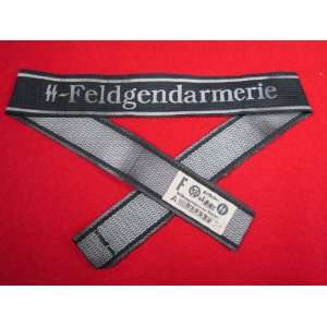  German Nazi SS Feldgendarmerie Cuff Title w RZM SS Tag 