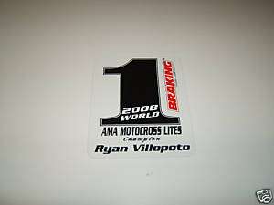 RYAN VILLOPOTO #1 MOTOCROSS STICKER DECAL   