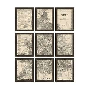  Antique Maps of England   Framed Gicle Print