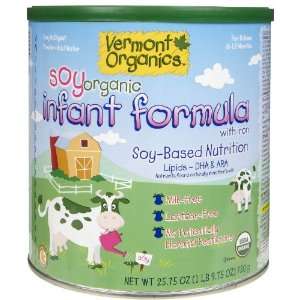 Vermont Organics DHA Soy Based Organic Infant Formula  25.7 oz can 