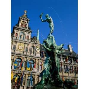  Brabo Fountain and Town Hall, Antwerp, Eastern Flanders 