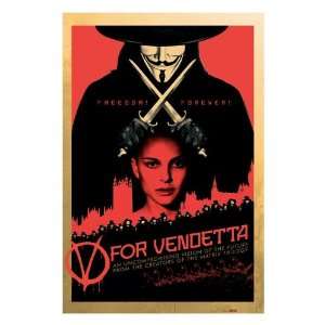  V For Vendetta   Movie Poster (Regular Style / Red) (Size 