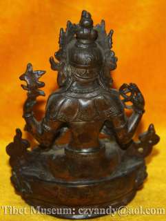 Wonderful Old Tibet Bronze Buddha StatueFour armed Avalokitesvara 