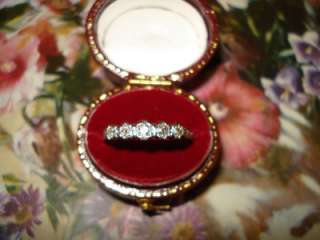 Antique Victorian 18k Gold Platinum Setting 16 pts Diamomd Ring  