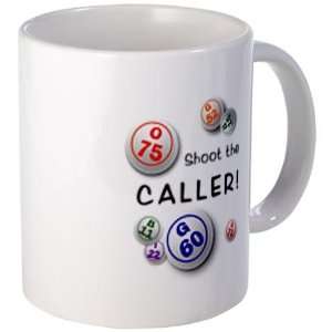  SHOOT the CALLER Bingo Fan 11oz Ceramic Coffee Cup Mug 