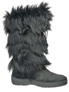 NEW PAJAR WOMENS VICKY BLACK GOAT HAIR BOOTS  