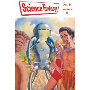  Science Fantasy Robot with Human Friends   Poster (12x18 