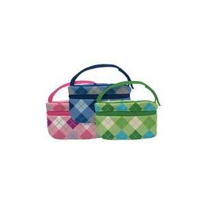  Insulated Lunch Bag, BPA PVC Free, Green Argyle