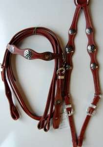 Tan Western Show Headstall Breast P Rein Pony Cob 3pc  