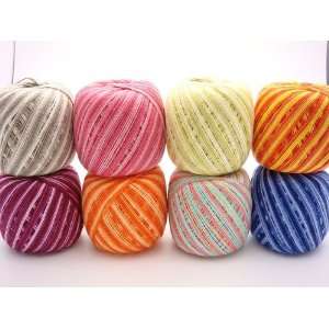  Lot 8 Balls Variegated Size 10 Crochet Cotton Threads Yarn 