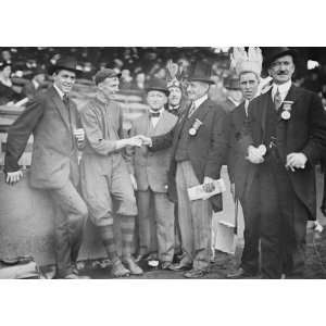  1914 photo Hank Gowdy, Boston NL, and Boston Mayor John 