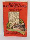 1929 RAND MCNALLY ROAD MAP OF CONNECTICUT RHODE ISLAND GUIDE RAILROAD
