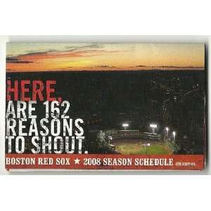  2008 Boston Red Sox Pocket Schedule Sked 