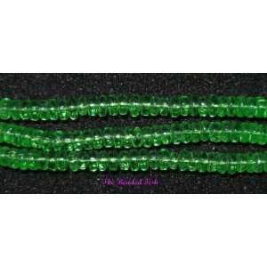  Green Glass Rondelle Beads   2x4mm   14 Strand Arts 