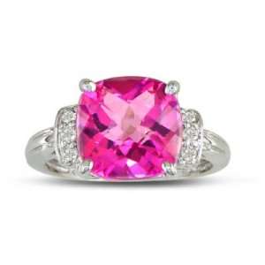  Paris Jewelry 3 3/5 Carat Pink Topaz and Diamond 10K Gold 