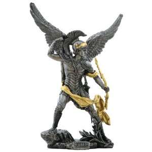  Pewter and Gold Uriel the Archangel Religious Sculpture 