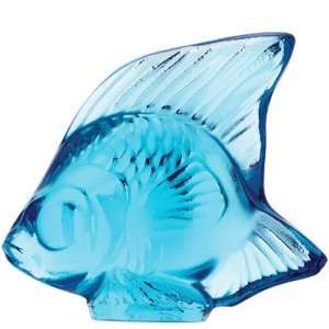 LALIQUE Crystal Light Blue Fish Figurine