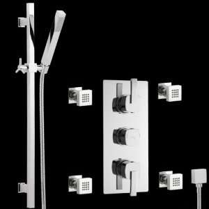Arco Triple Concealed Thermostatic Shower Valve, Slider Rail Kit And 
