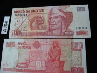 NETZAHUALCOYOTL~MEX~100 PESO~26~MAR~02~7th serie~UNCIRC  type D NO 